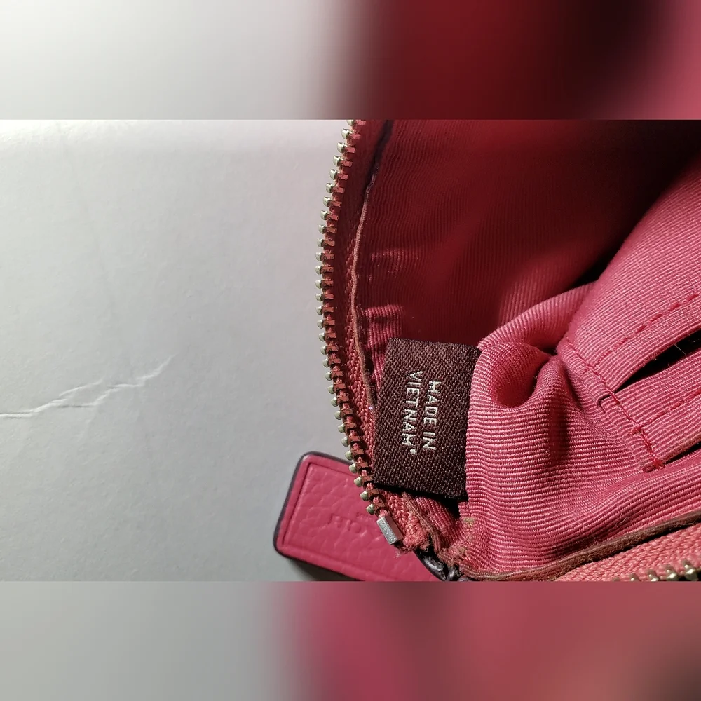 Coach Poppy Pink Zippered Wristlet - Picture 9 of 13